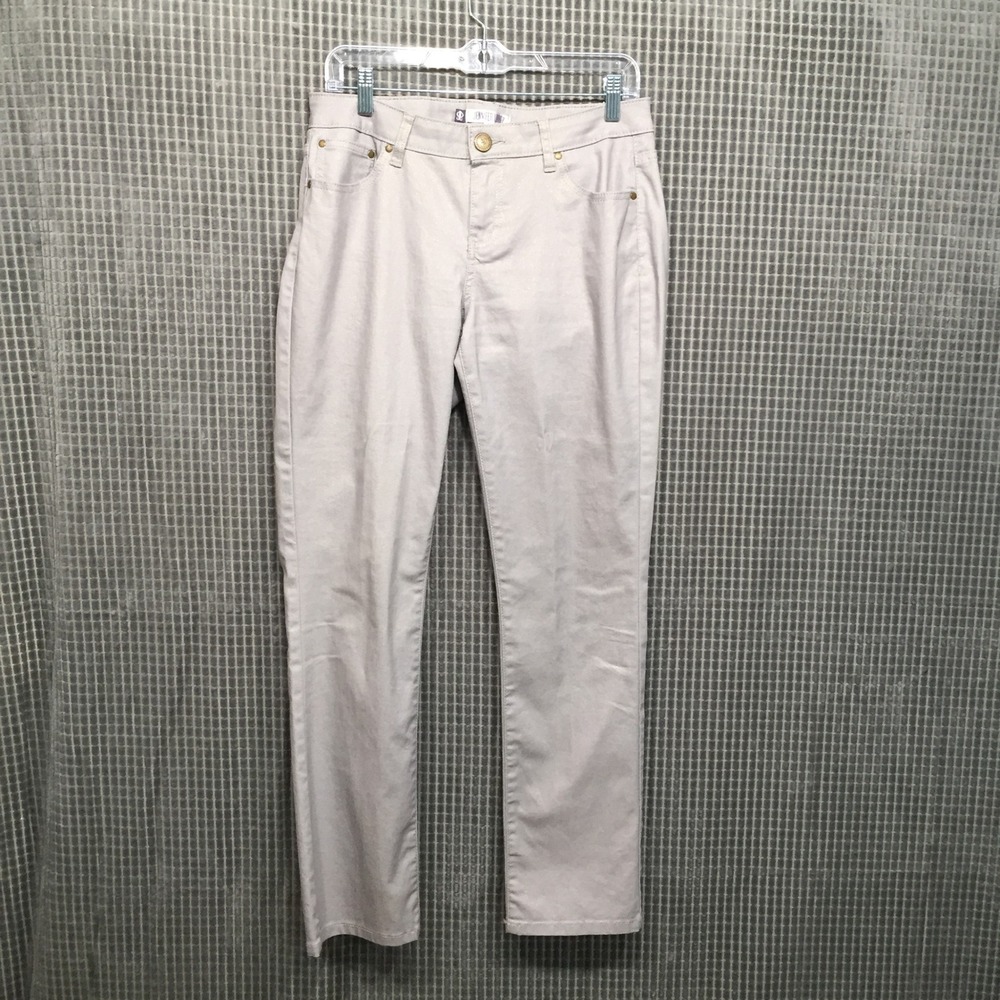 Jennifer Lopez Womens Pants Shimmer Metallic Straight 10 Gray Excellent